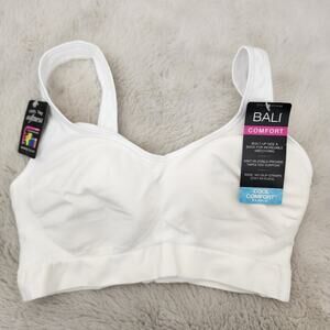 Bali Comfort Revolution Wireless Bra - White Seamless Shaping Bra DF3488 NWT L
